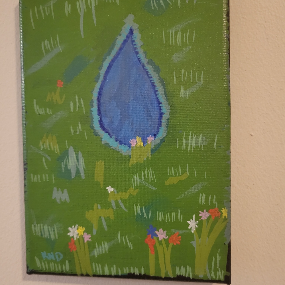 Abstract Green and Blue Canvas Art
